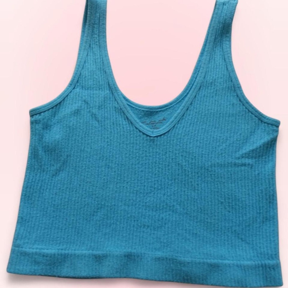 Bright Blue Urban Outfitters Out From Under Seamless Ribbed Cropped Tank Top